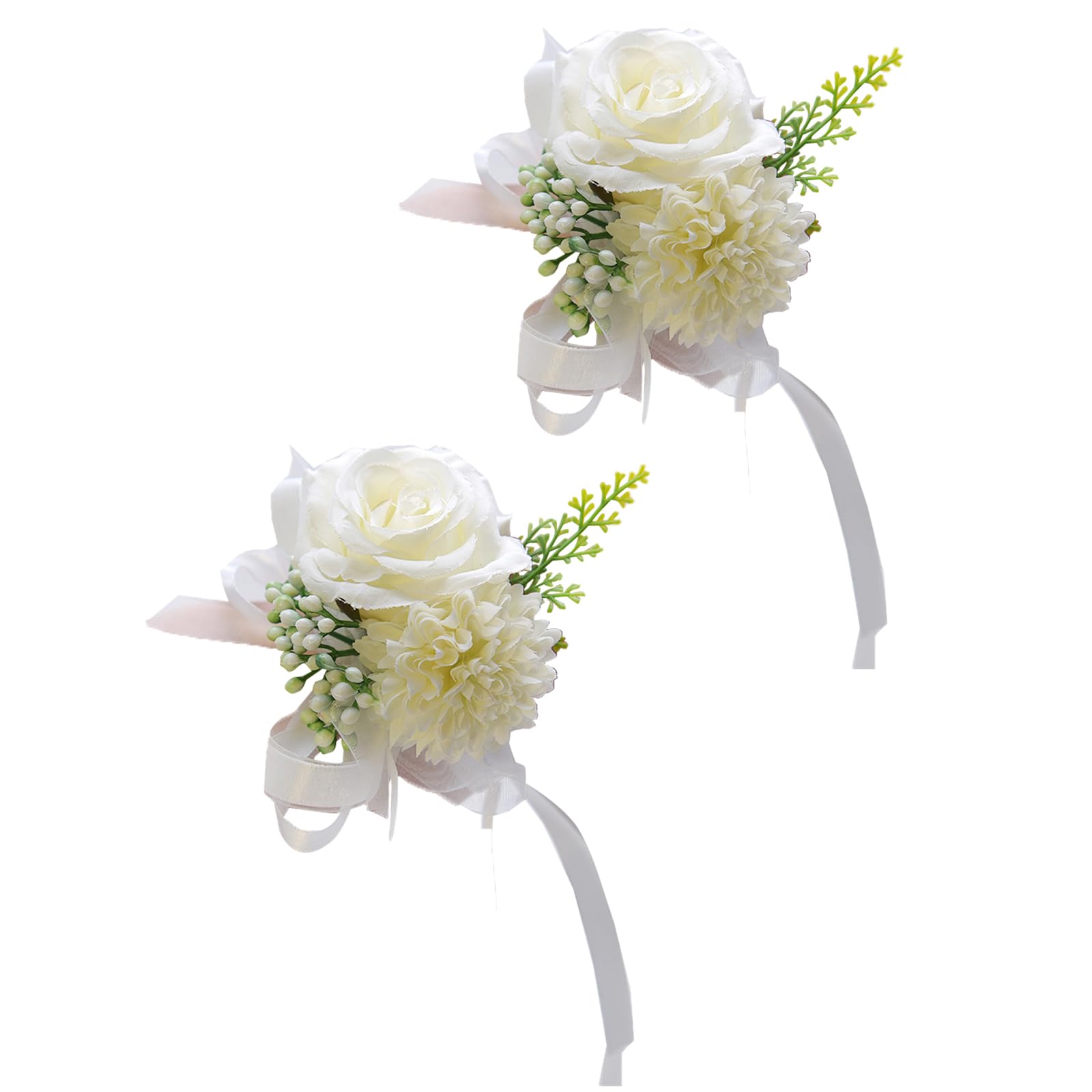 Tsophreniq 2Pcs Flower Wrist Corsages for Wedding, Rose Wrist Corsages for Bride Bridesmaid, Ceremony Anniversary Flower