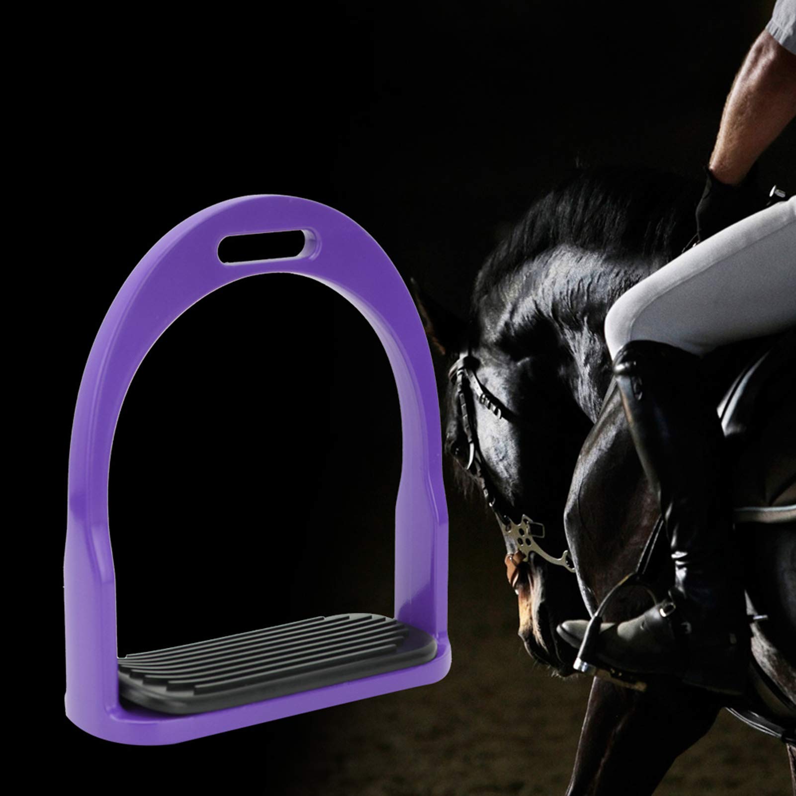 2PCS Horse Stirrups, Aluminum Horse Riding Stirrups Lightweight Horse Riding Equestrian Accessories(Purple)