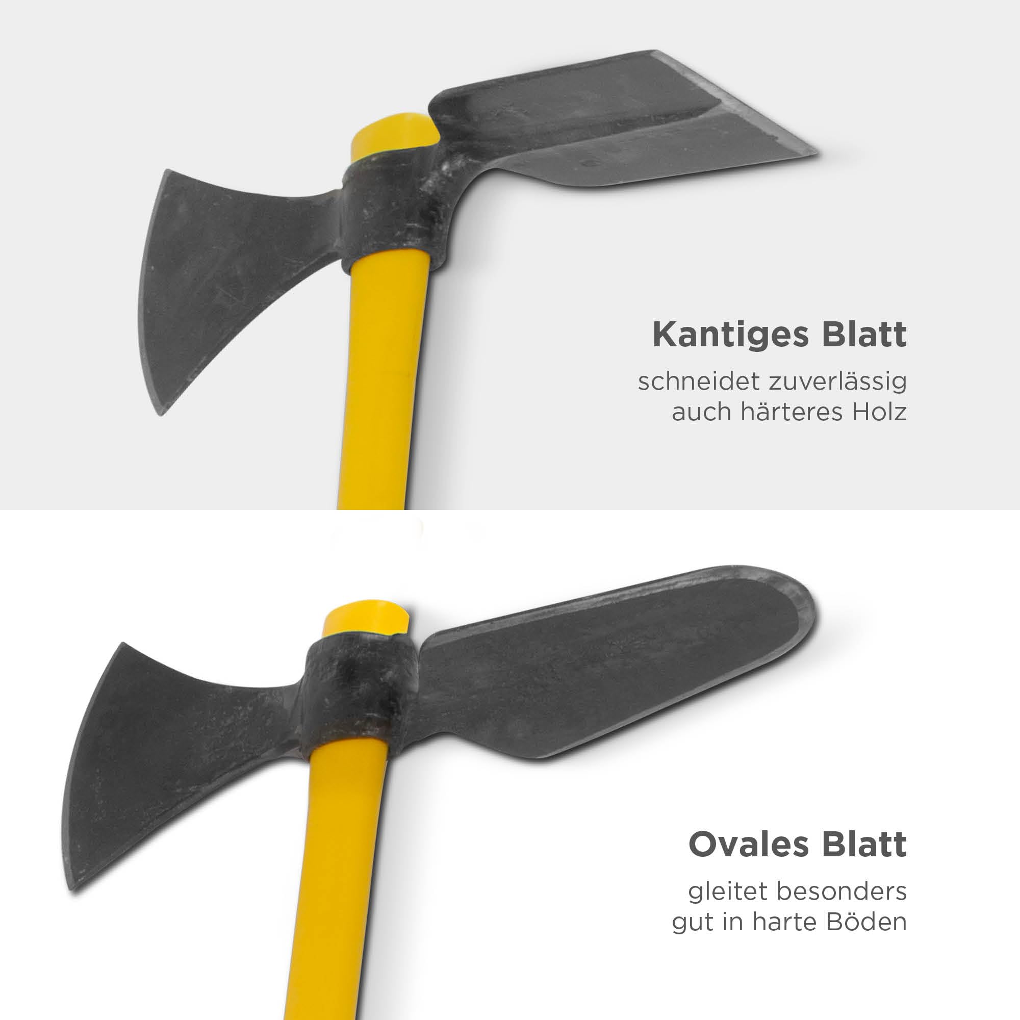 blizz-z Wiedehopfhacke (ovales Blatt) mit Fiberglasstiel in Profiqualität | Hacke, Gartenhacke, Gartenwerkzeug, Wurzelentferner, Rodungsarbeiten | Made in Germany