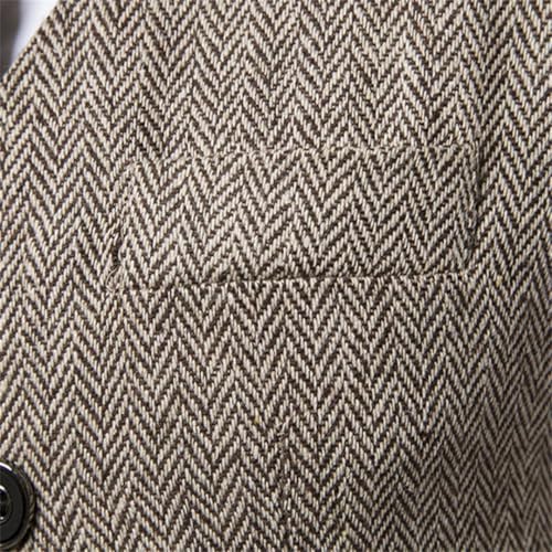 Men Formal Herringbone Fitness Sleeveless Double Breasted Wedding PlSize Vests2