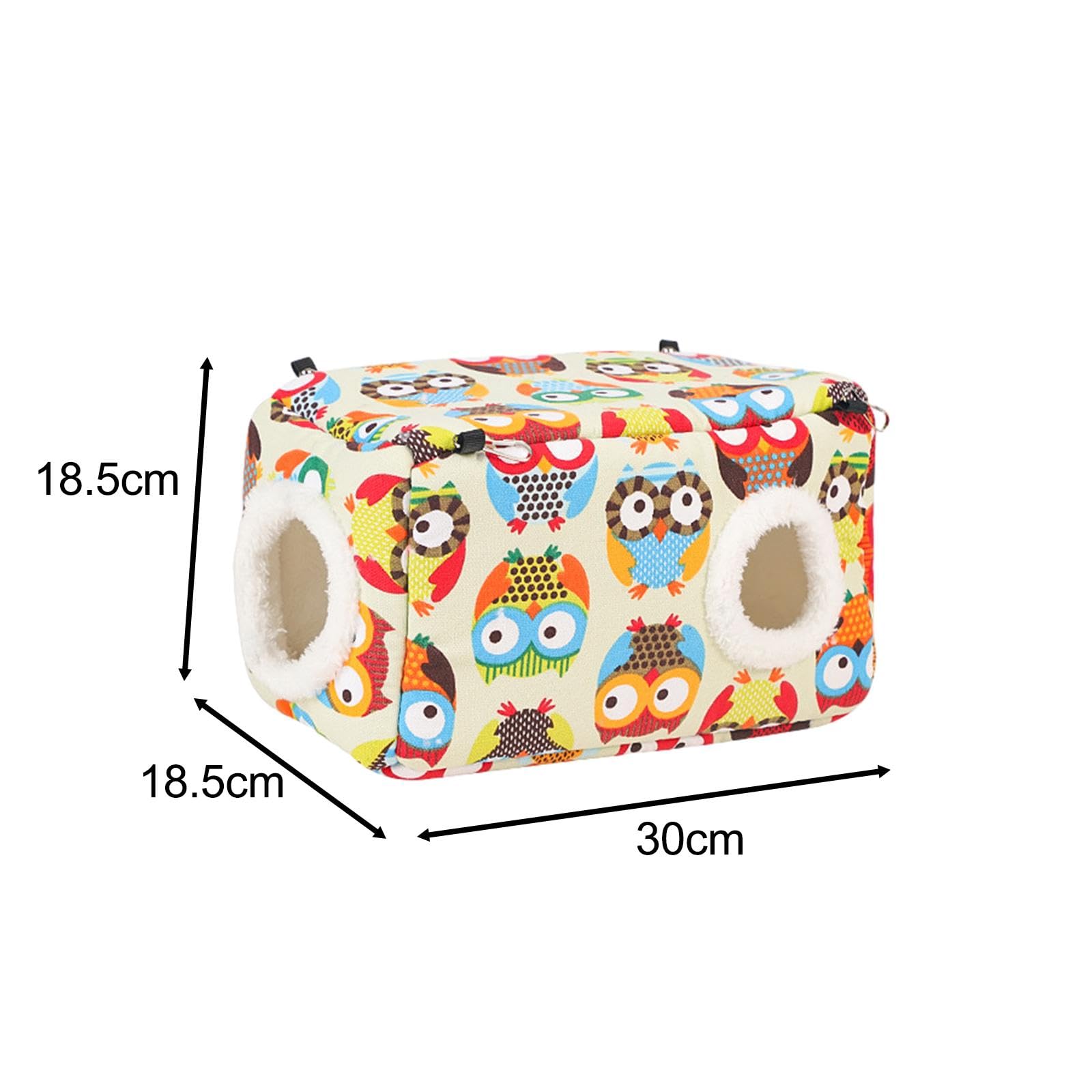 Nido para Pájaros Cama Colgante Juguete Refugio Cálido con Doble Apertura Material de Lona Relleno de Algodón Apto para Loros Hámster Cobaya Chinchill