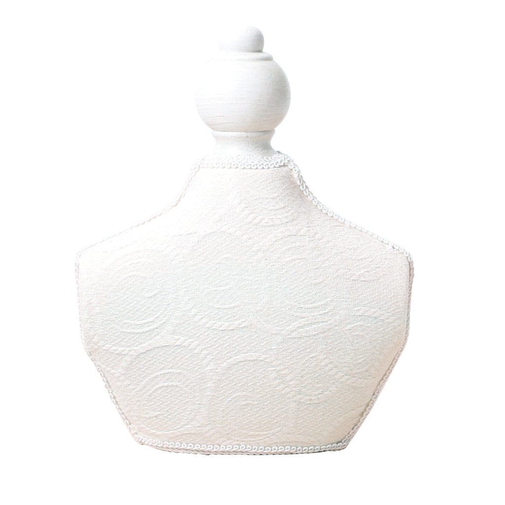 Baoblaze Vintage White Lace Wooden Necklace Bust Jewelry Display Stand Figure Jewelry Organizers Hanging, 17x21cm