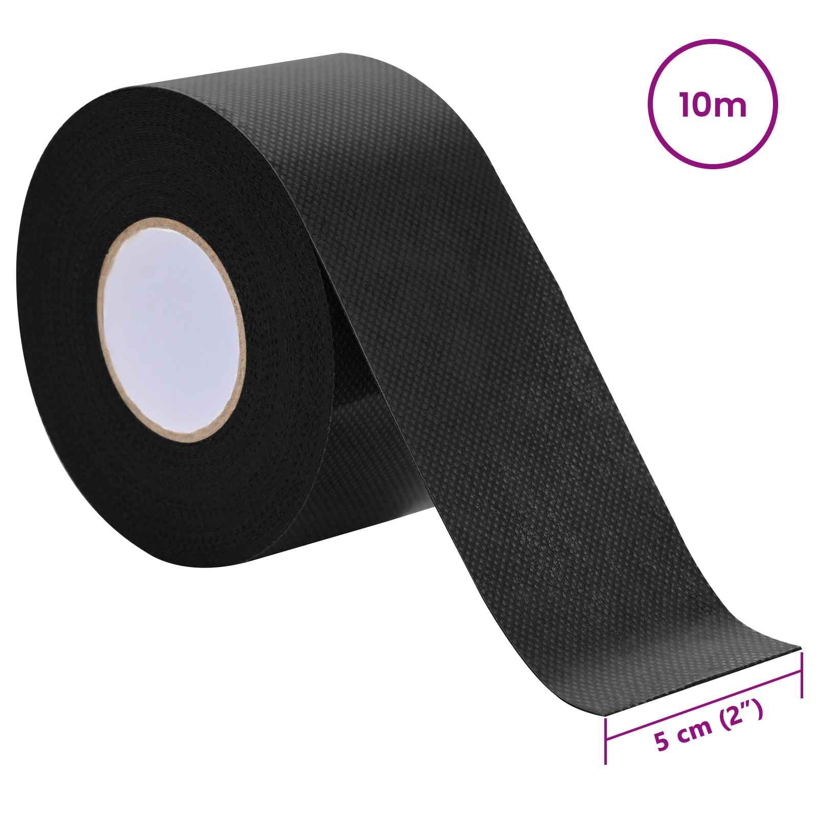 Cinta autoadhesiva de césped artificial negra de 5 cm x 10 m, cinta adhesiva de doble cara para montaje en balcón, jardín, terraza, para fijar y cortar