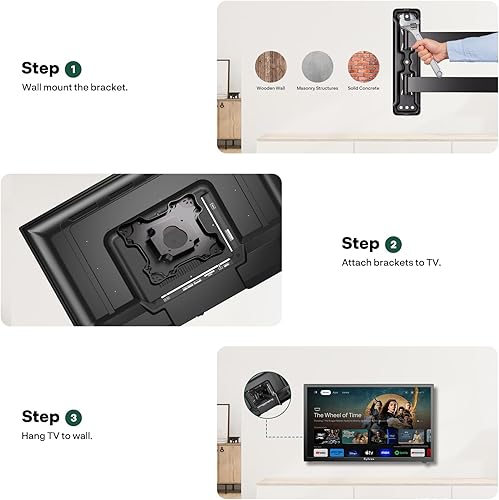 Miniatura 7 de SYLVOX Soporte de pared para TV de esquina para televisores de 17 a 45 pulgadas de hasta 80 libras, brazo articulado único, soporte de montaje de