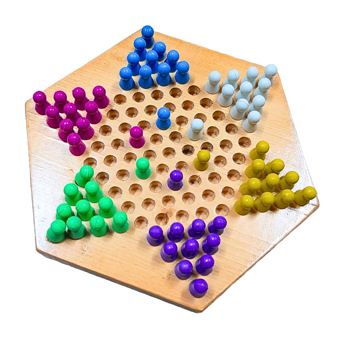 Shy Shy Wooden Chinese Checkers Board Game with Colourful Plastic Pegs for 2-6 Players | Strategy, Fun and Family Entertainment in Every Move (B0DHRXZ1DS) Amazon Price History, Amazon Price Tracker