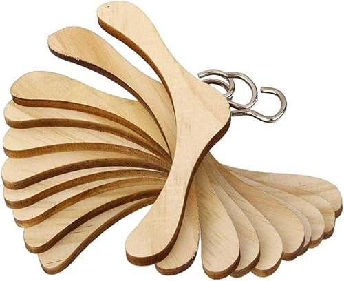 TOYANDONA 10 perchas de madera para muñecas de ropa, mini perchas para muñecas de vestido, para casa de muñecas en miniatura accesorios para
