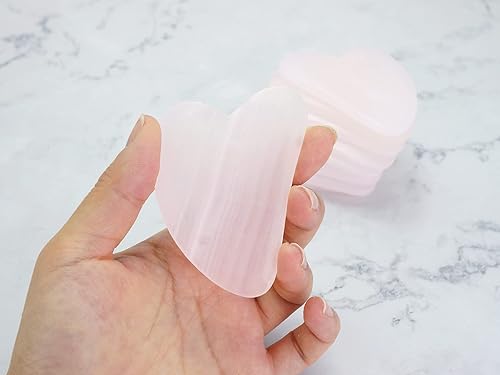 Miniatura 10 de Authentic Gua Sha Jade Stones Asian Owned, GuaSha Facial Tool, Face Body Massage SPA Acupuncture Therapy Trigger Point Treatment (Rose Quartz)