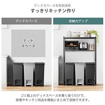 Amazon.co.jp: 【横幅伸縮・高さ調整可】ゴミ箱上ラック YDH 幅