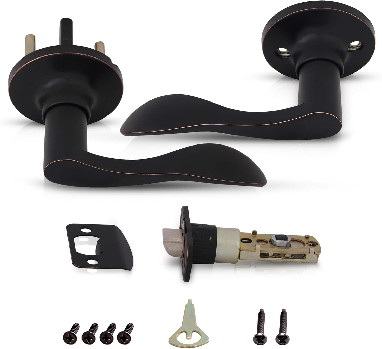 Honeywell Safes & Door Locks - Wave Lever Door Handle with Non-Locking Interior - Passage Front Door Lever is Ideal for Closets & Hallways - 6.88" L x 2.75" W Inches - Oil Rubbed Bronze - 8106403