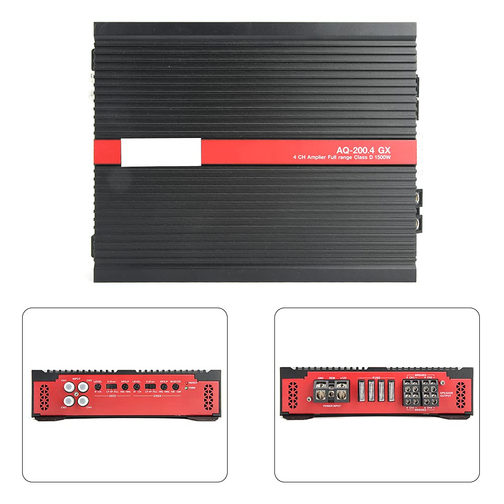 EMUKOEP Amplificatore Stereo per Auto Subwoofer Potente e Compatto AMP 480W×2 per gli Appassionati di Audio per Auto