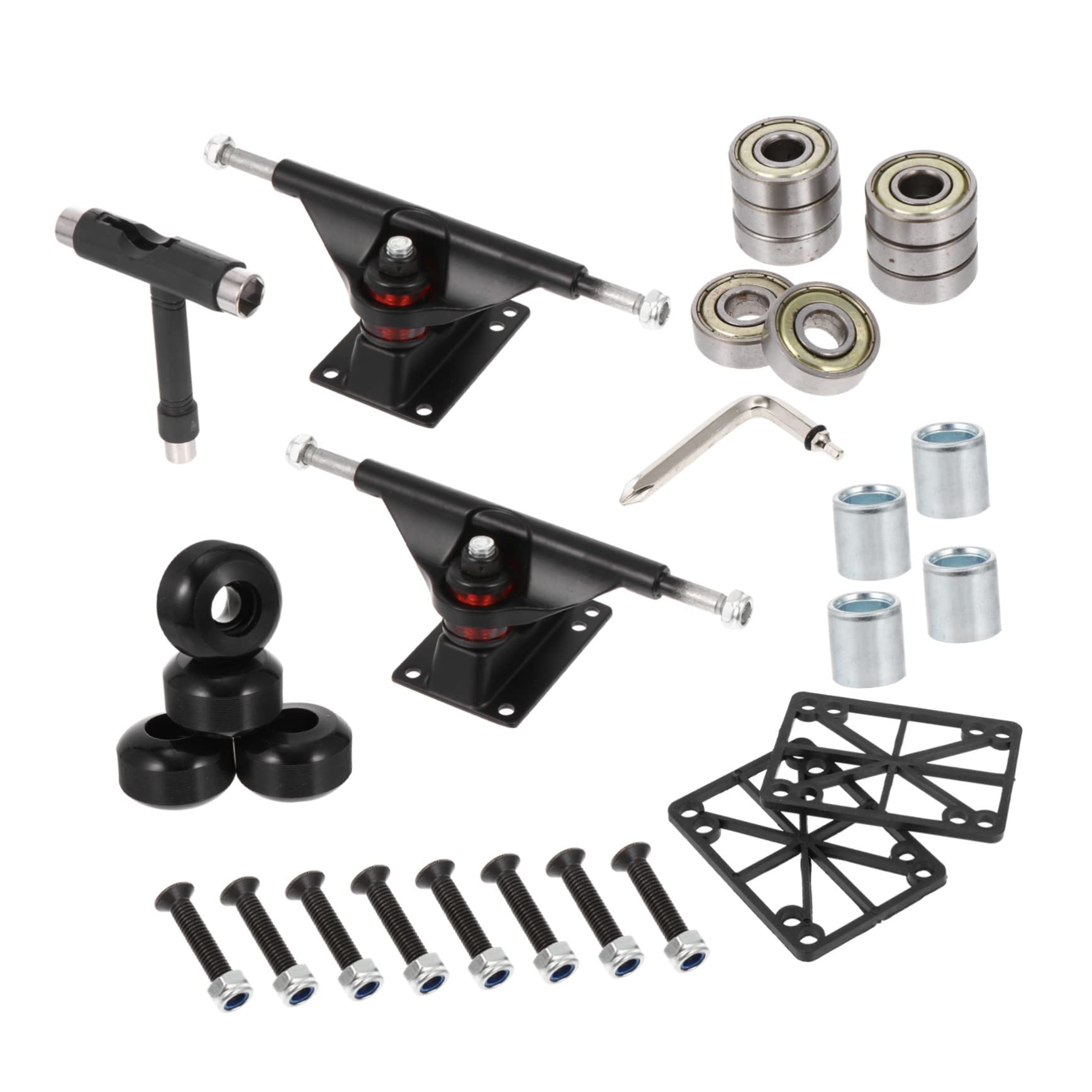 UPKOCH Kit de Pont de Skateboard Double Tilt, Ensemble Complet Noir