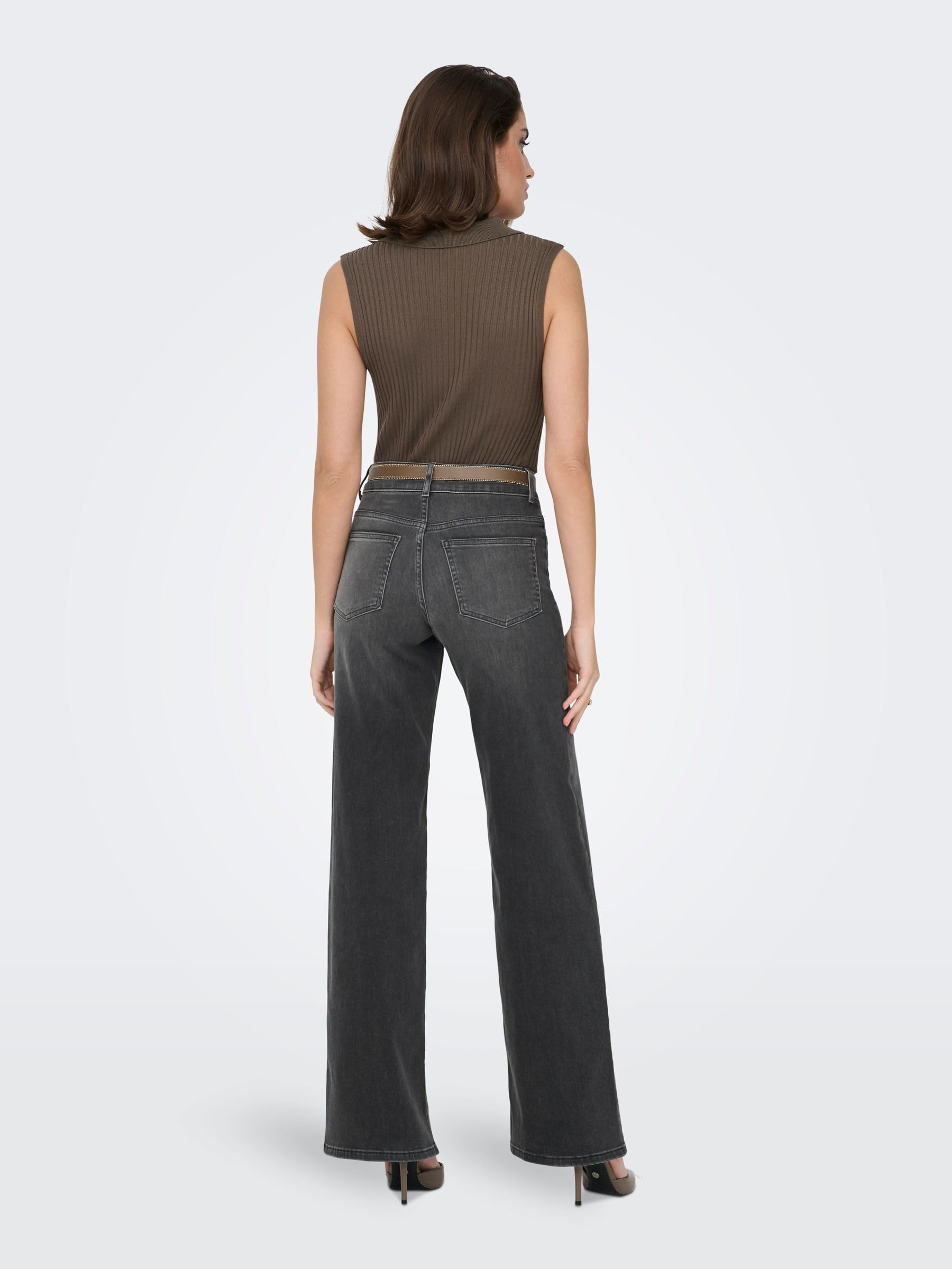 ONLY Female Jeans mit weitem Bein ONLMADISON Hohe Taille Weiter Beinschnitt Jeans