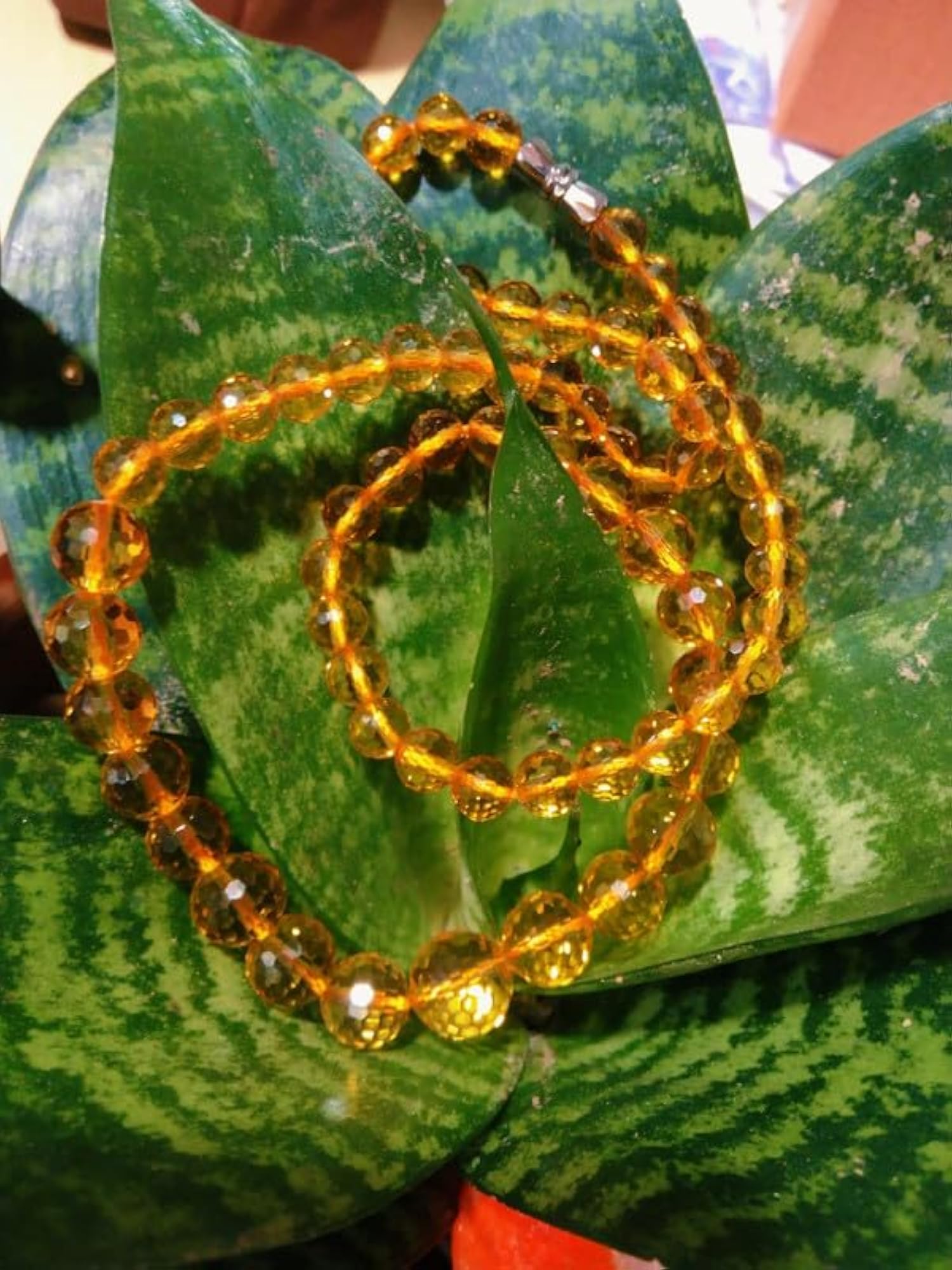 November Birthstone Citrine Necklace, Certified Original