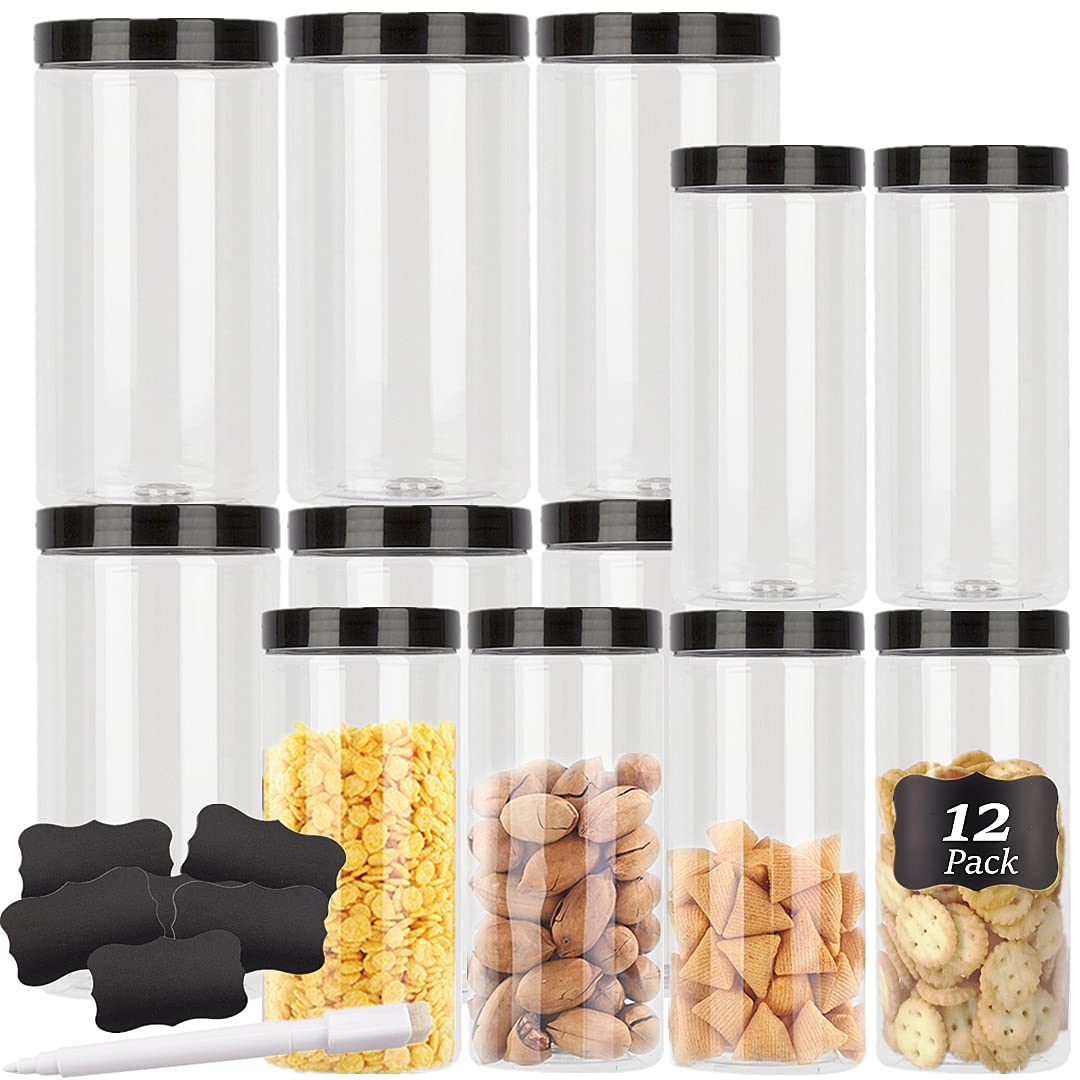 Buy 32 Oz / 16 Oz Plastic Jars with Lids, BPA Free Airtight Clear