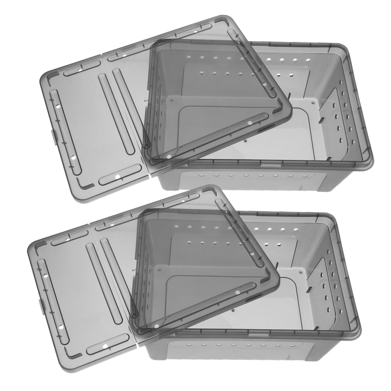 INOOMP 3 Set di Scatole di Riproduzione per Lucertole Accessori per Rettili Scatola di Alimentazione per Rettili Terrario per Ragni Terrario per Lumache 2 Pezzi * 3
