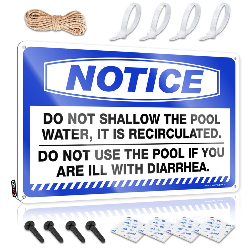 Mwfkkaddb One Color Bbq Signs Outdoor Notice Do Not Shallow The Pool Water It Is Recirculated Tin Sign Man Cave Bar Funny Camping Signs(30X40cm)