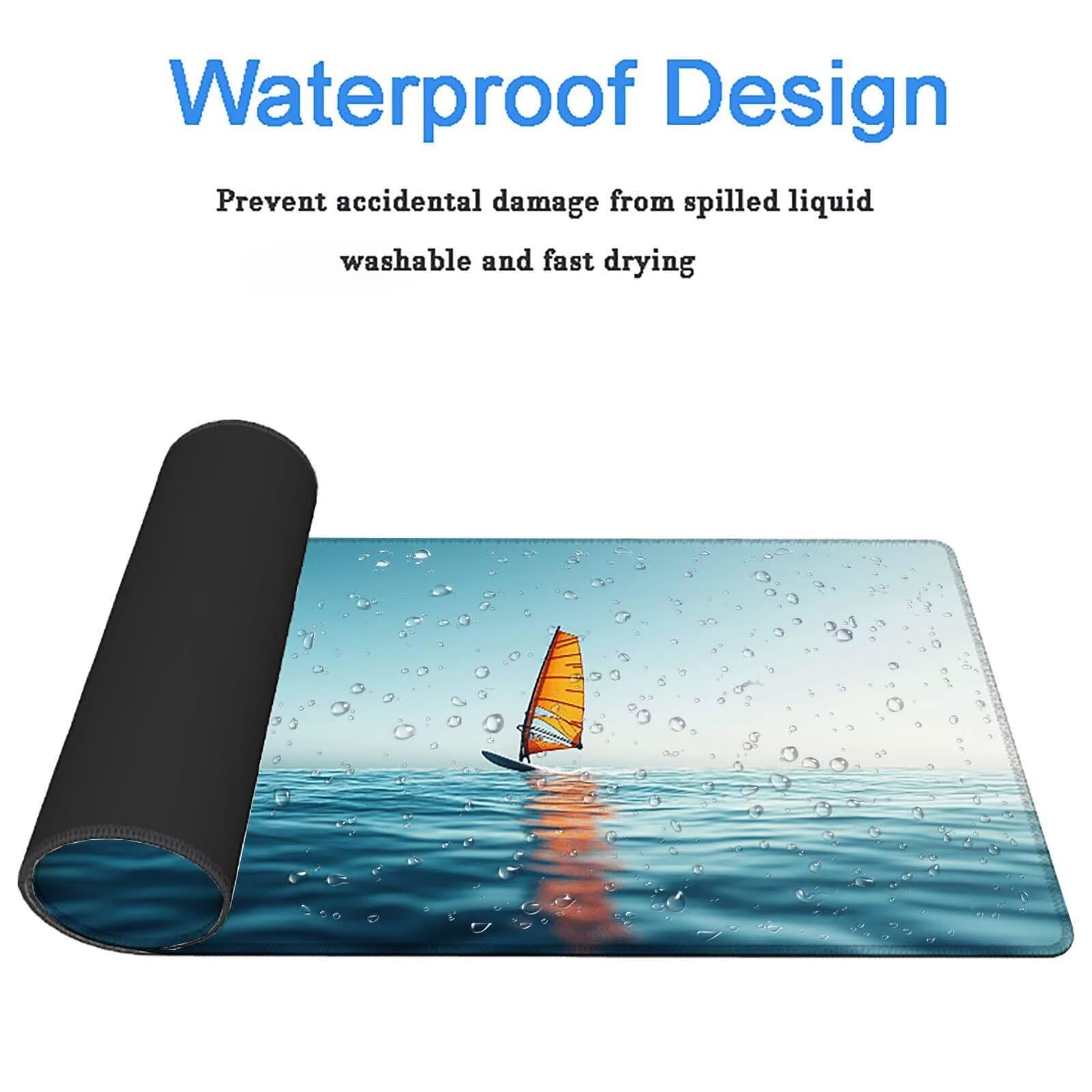 Tappetino Mouse Gaming, 1200x600mm Tappetino Mouse XXL Barca 0c0-145 | Mouse Pad Grande, Ottimizzato per i Sensori da Gioco, Migliora Precisione e Velocità, per Mac e PC, mare(2)