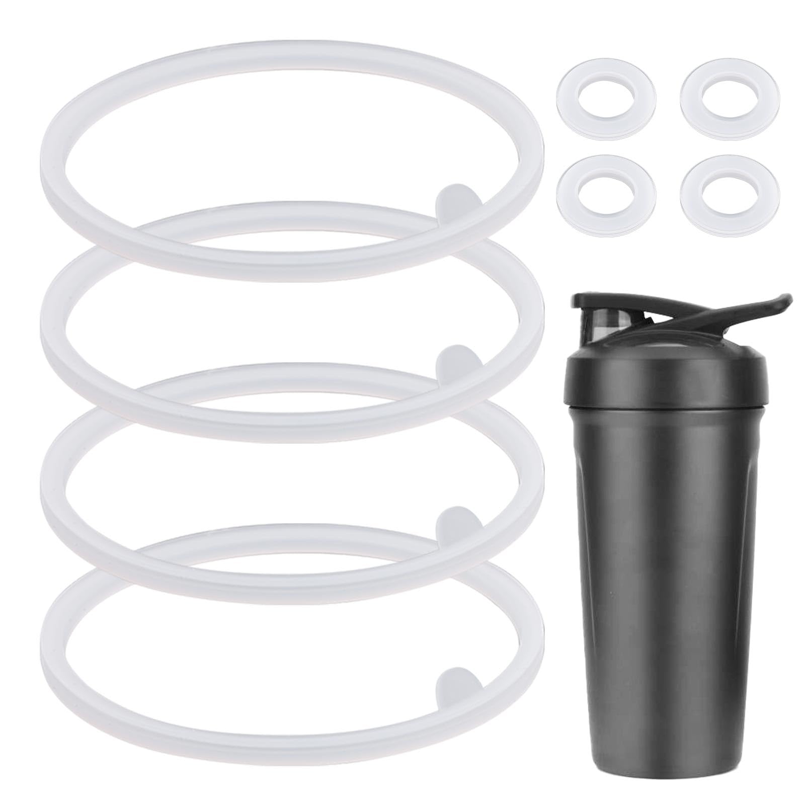 8pcs Lid Gasket Replacement for Blender Bottle Strada Flip Shaker Cup Water Bottle Parts Accessories, 2 Sizes Silicone Seal Ring for Blenderbottle Strada Flip Shaker 24 oz 28 oz