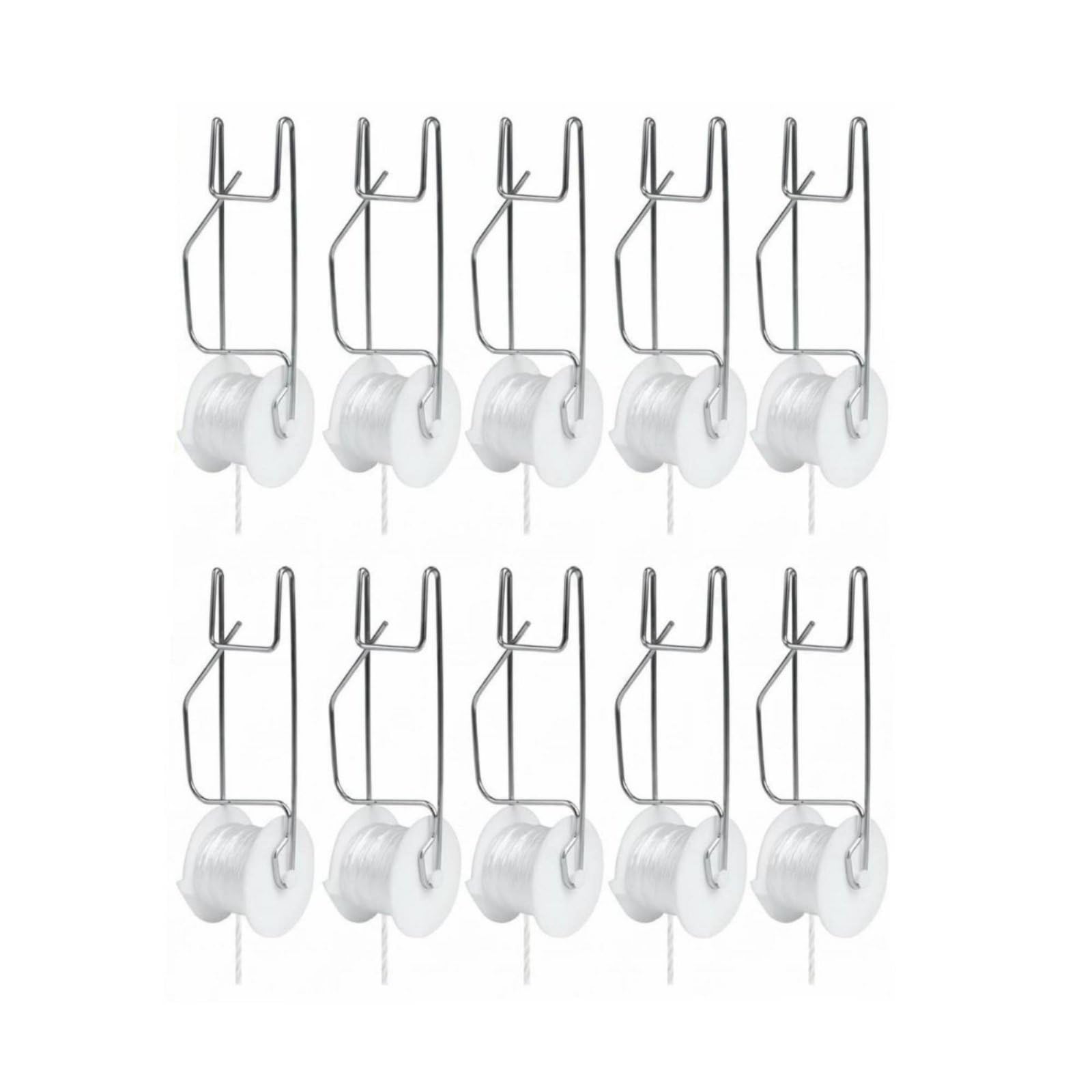 10 Pieces Galvanized Steel Tomato Plant Roller Hook Hanging Line Tomato Trellis Roller Hook Compact Metal Frame White, 10PC|Home & Garden | Yard, Garden & Outdoor Living-image-49