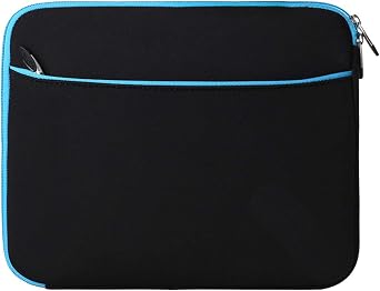 SUMAC Neoprene Microsude Carrying Sleeve for 17 Inch Size Gadgets,Protective Sleeve for Device, Lightweight, Water Resistant, Heavy Duty Zipper Closure, Convenient and Safe Black/Blue