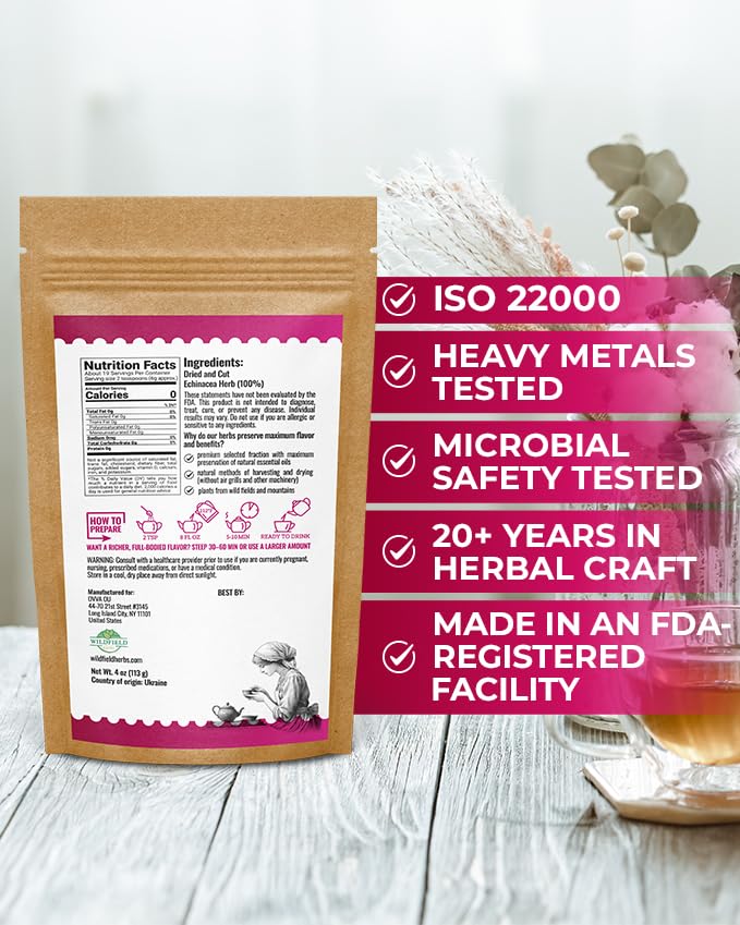 Image of 4 oz. Echinacea Root Herbal Tea (Crataegus L.) - 113g Dried Echinacea Root Tea Raiz de Equinacea