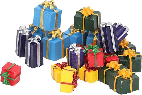Cajas de casa de muñecas, mano de obra fina educativa, 25 piezas de mini adornos de Navidad para casa de muñecas 1:12