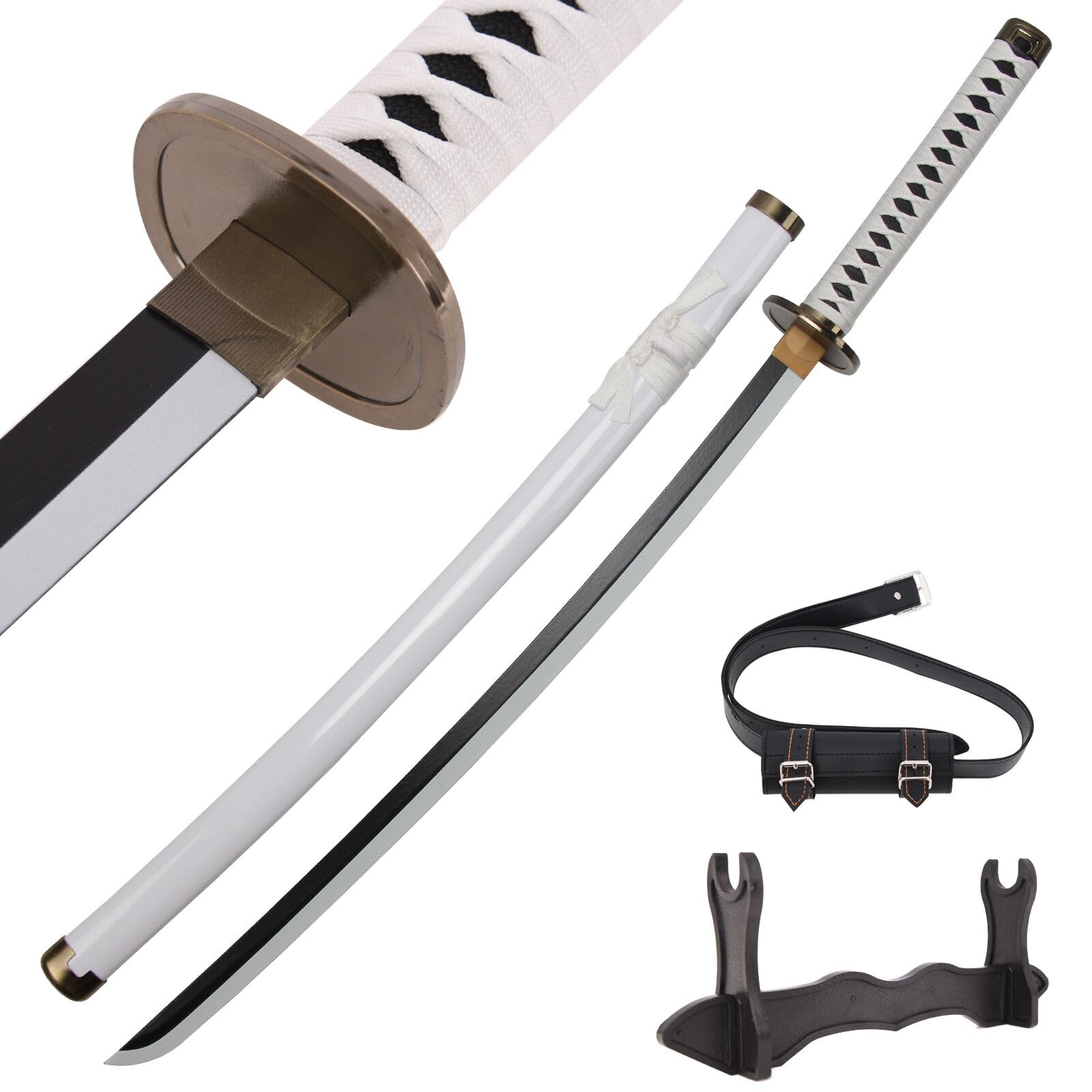 Roronoa Zoro Cosplay Swords 41inch Plastic Sandai Kitetsu Yubashiri Enma Wado Ichimonji Shusui Habakiri Katana,Not Sharp
