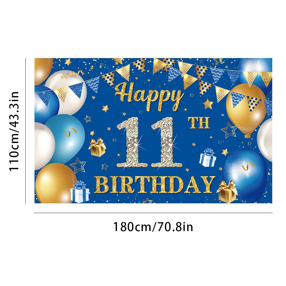 palloncini 11 anni compleanno ragazzo ragazza decorazioni, 23 pezzi Neri oro lattice palloncini, ghirlanda 11 anni compleanno decorazioni festa per
