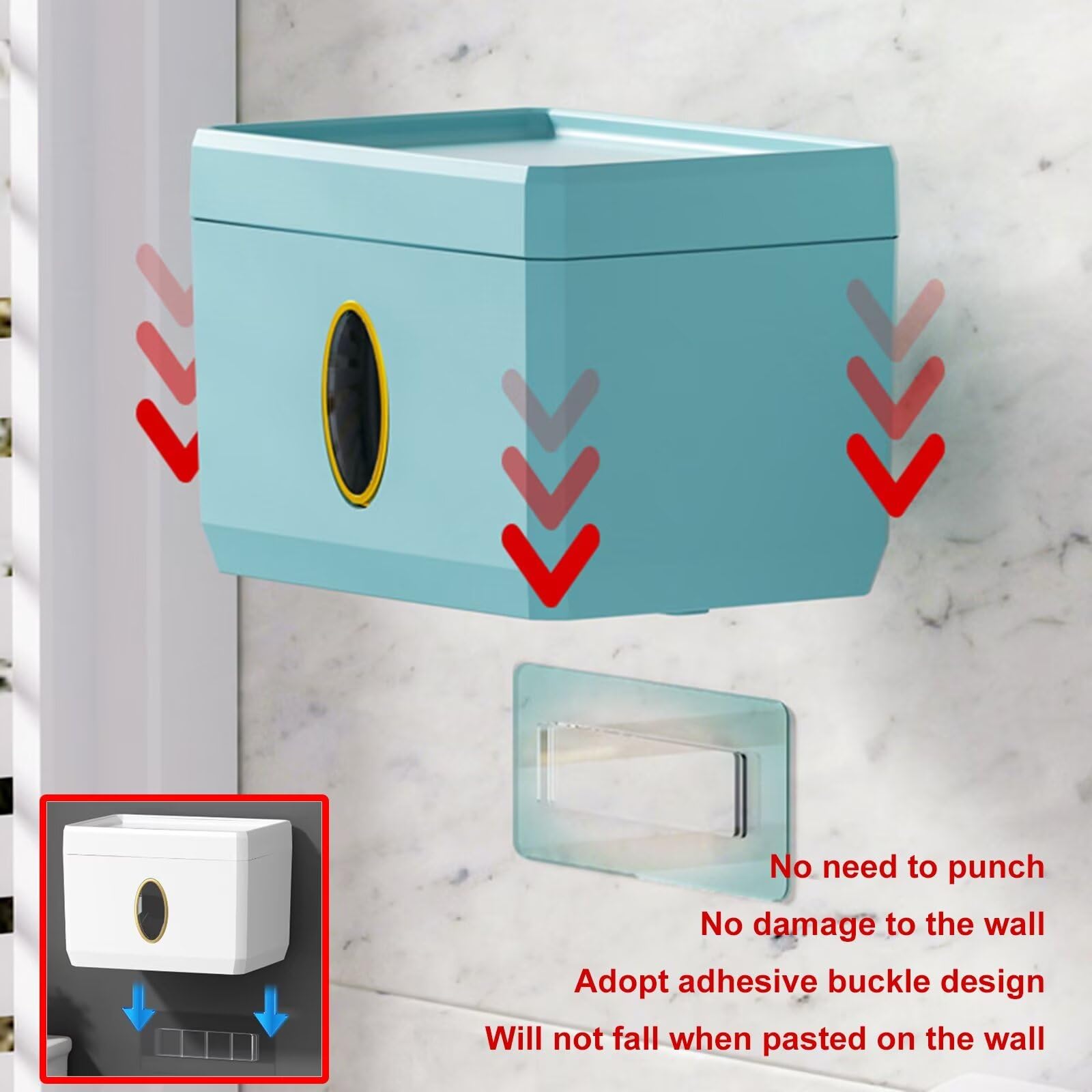 Dispensador de Toallas de Papel Plegable de Montaje en Pared, dispensador de Toallas de Mano Plegables para baño/Aseo, Soporte para Toallas de Papel para el hogar