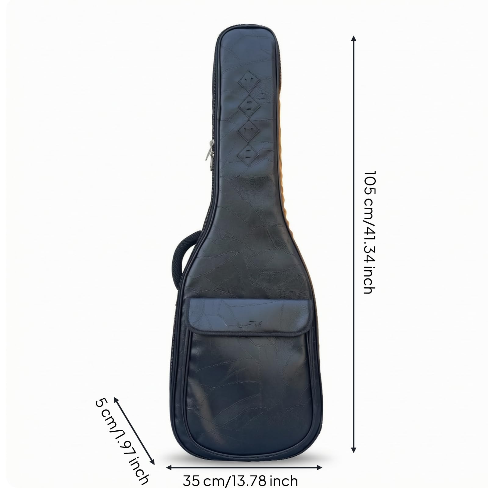 harayaa Custodia Chitarra Borsa Sacca Astuccio in Similpelle con Imbottitura Spessa E Esterno Resistente All’acqua Scomparto Anteriore per Spartiti E Plettri, Array, Nero Profondo