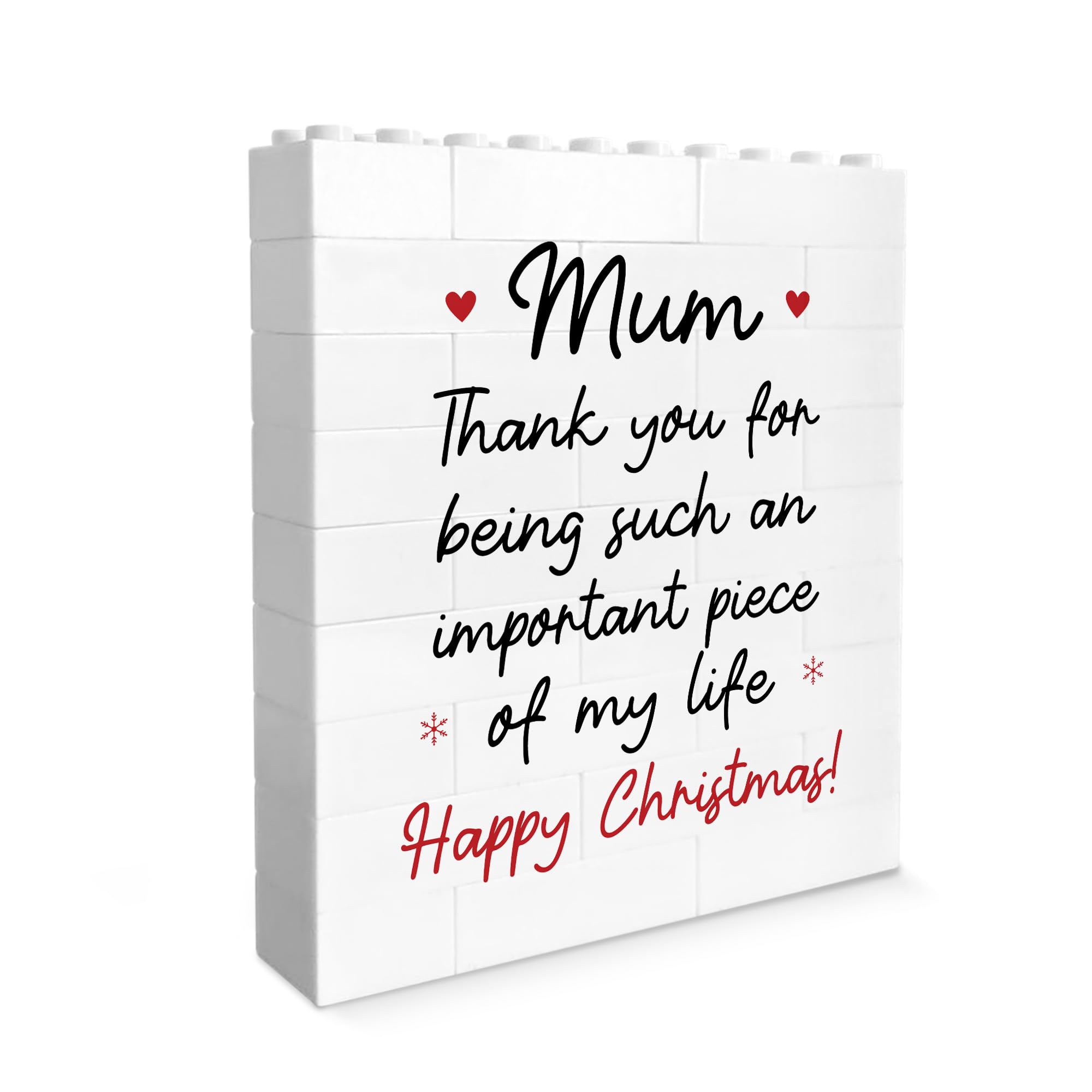 Red Ocean Mum For Christmas From Daughter Son Thank You for Mum Building Block Nan Christmas Thank You Her Grandparent Keepsake