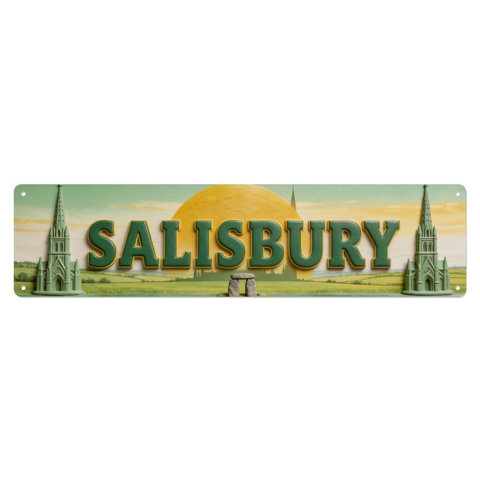 Metal Tin Sign Salisbury England Retro
