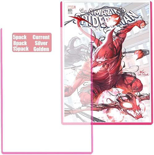 Borde de borde de color para cómics, se adapta a la corriente, plata, Golden Age Comics de 0.197 in de grosor, protector duro de PVC para cómics,