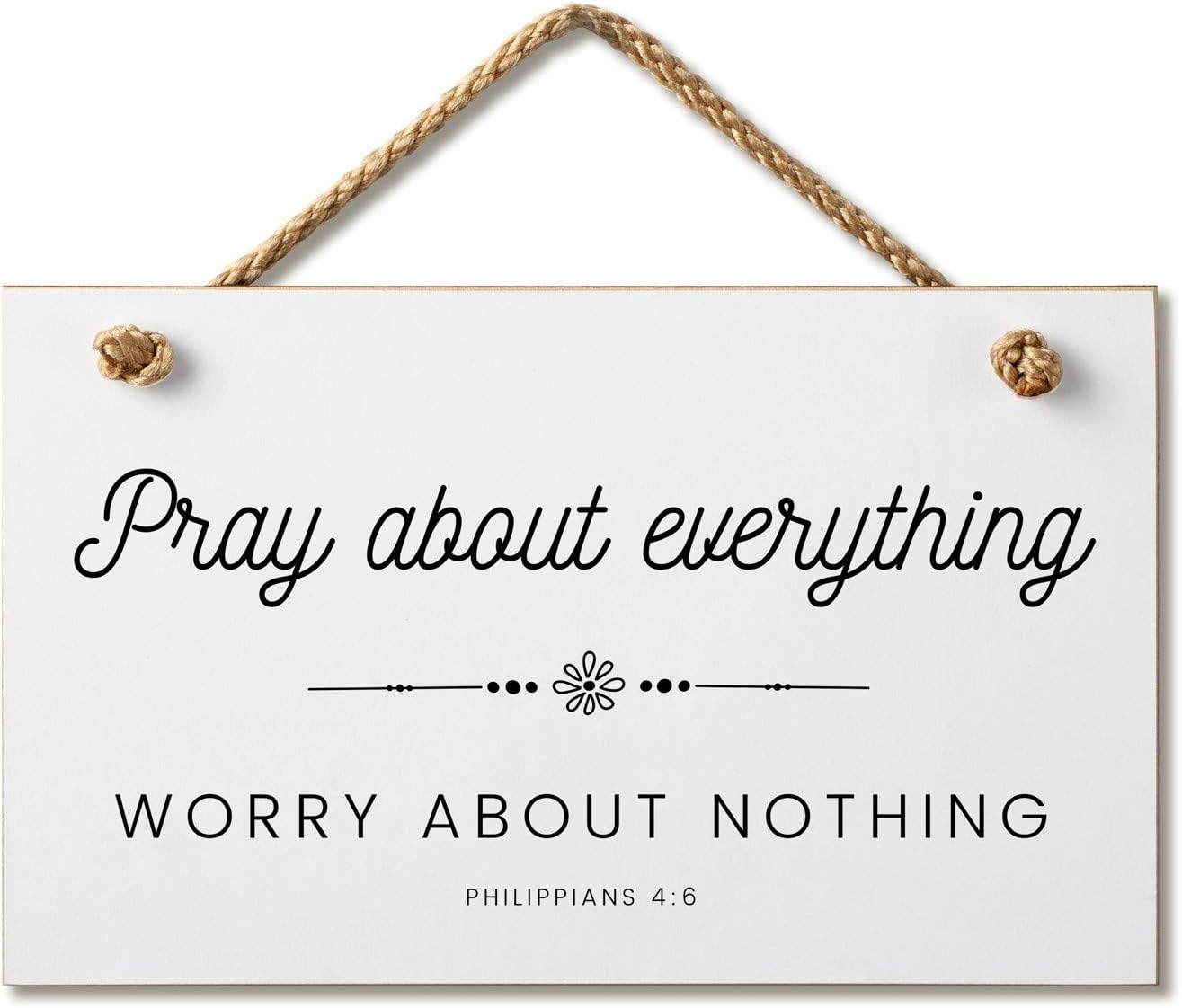 Marvin Gardens Designs Farmhouse Style Bible Verse Wall Decor Wood Sign 9.5 x 5.5 Inch Wood Made in The USA (Pray About Everything (White), 9.5 x 5.5) : Home & Kitchen