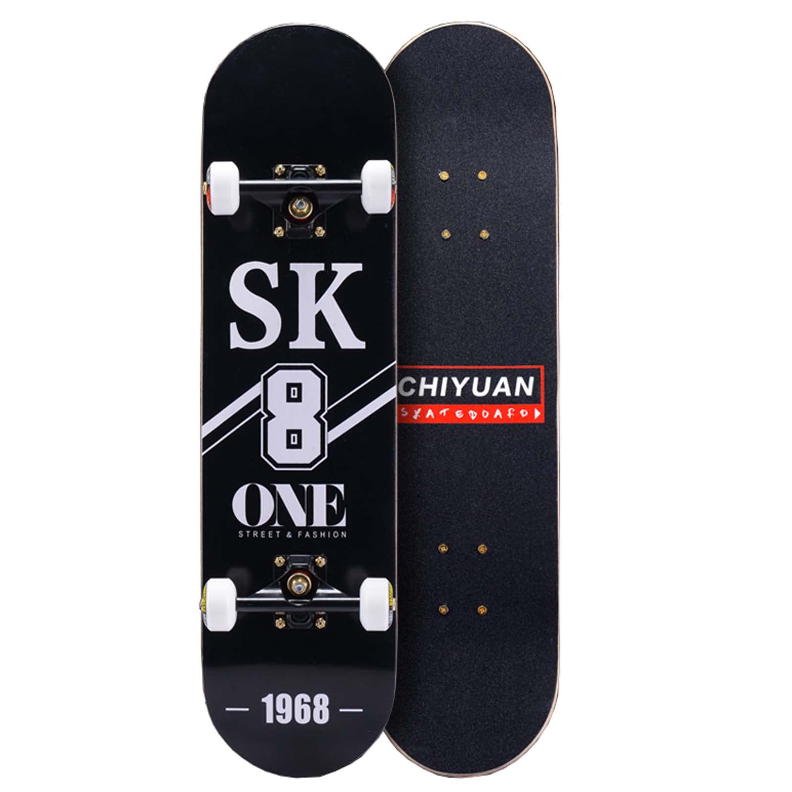 31 Inch Complete Skateboard for Kids Teens Adults 7 Layer Maple Double Kick Deck Concave Cruiser Trick Skateboards