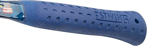 Miniatura 4 de Martillo Estwing Hammertooth - Garra de arranque recta de 22 oz con cara lisa y agarre de reducción de impactos - E6-22T, Azul