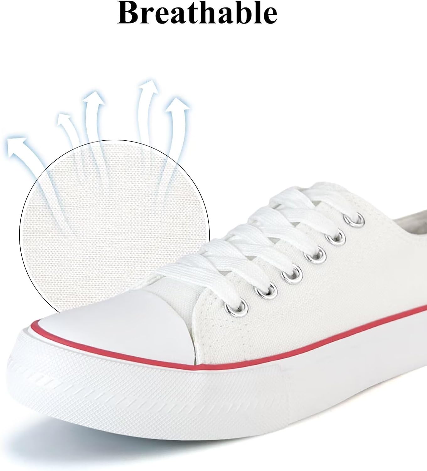 Canvas Shoes for Women Casual Low Top Sneakers, Womens Fashion Classic Lace Up Walking Shoes for Everyday Wear - Image 5