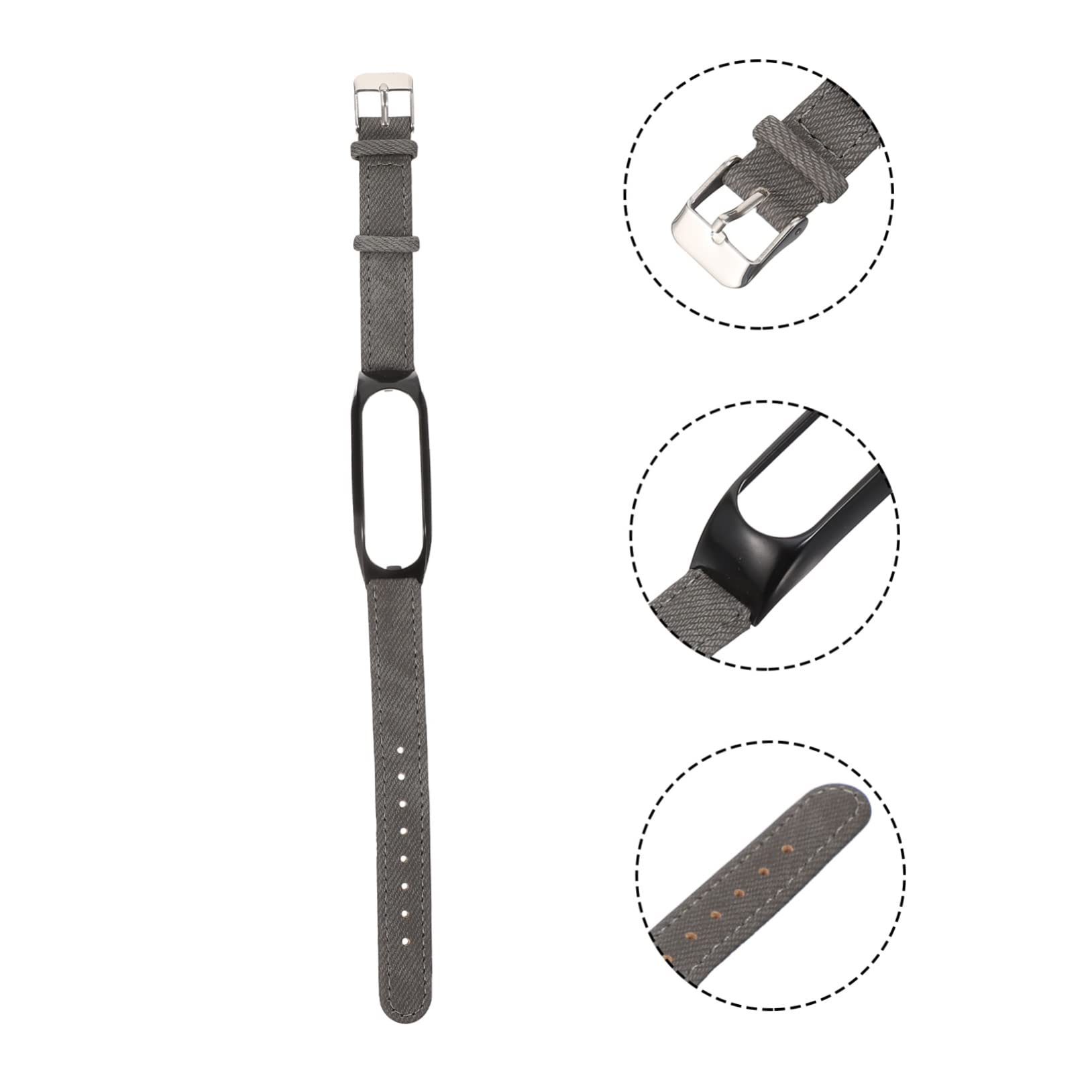 Hemobllo 3 Pcs Mens Decor Pattern Black Leather Para Watch Compatible With Tomtom Bands Wrist Replacement Strap Band Compatible With Touch Inteligente Fabric Gray Compatible For Touch