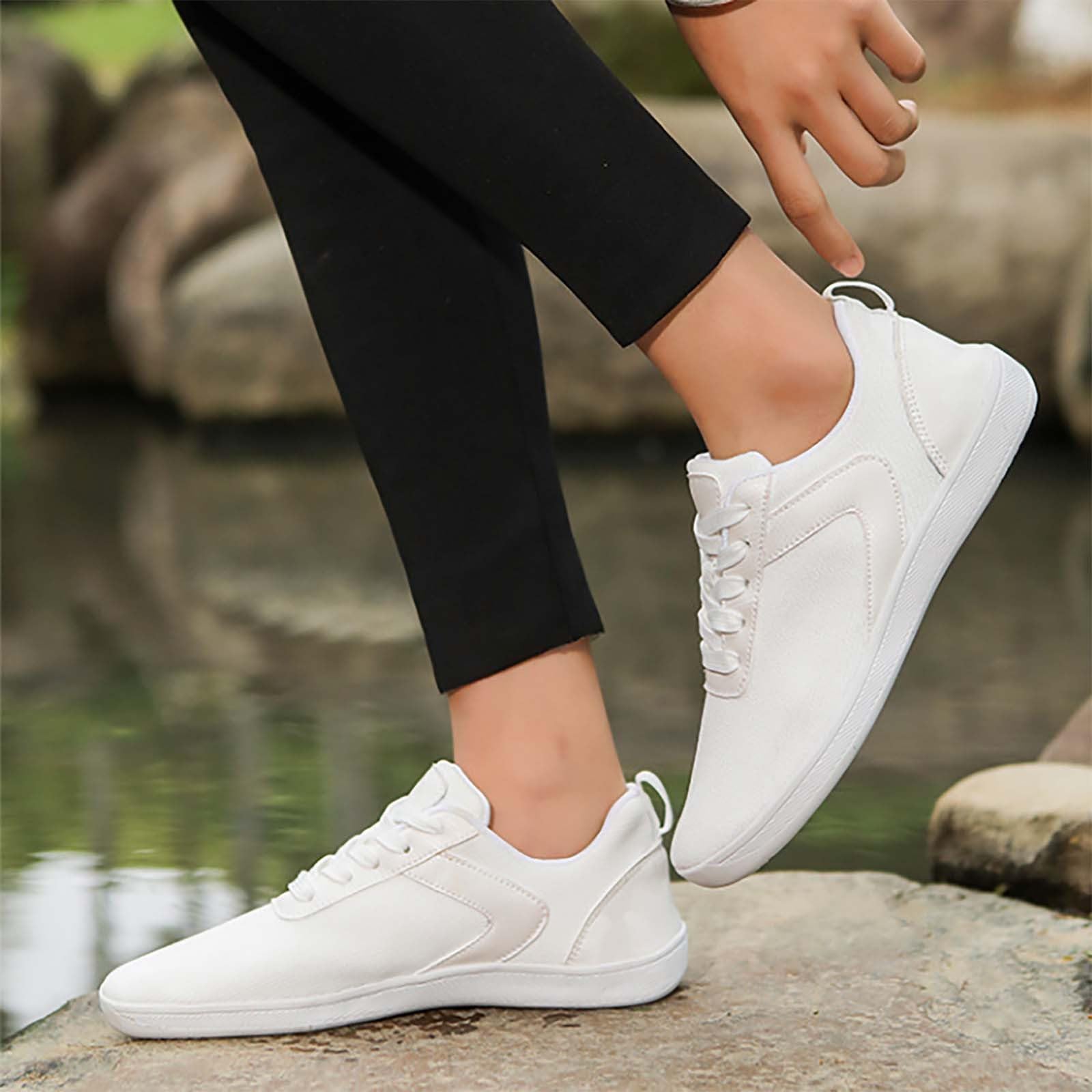 Scarpe da Ginnastica da Donna Comode Leggere Sneakers Bianche Donna | Calzature Atletica in Tessuto Sintetico per Camminata Nordica Scarpe Ginnastica Concezione Ergonomica Fibra Ecologica