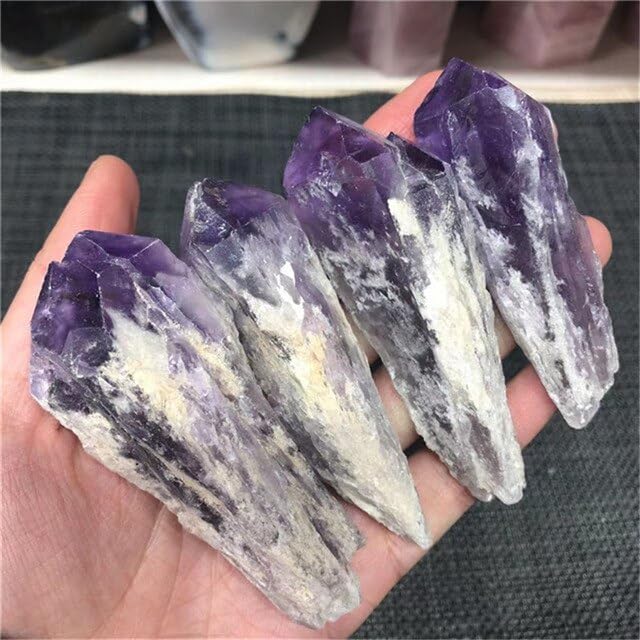 FFIME Natural Carved Amethyst Rough Point Crystal Stones for Sale - (Color: Purple, Size: 60-80mm)