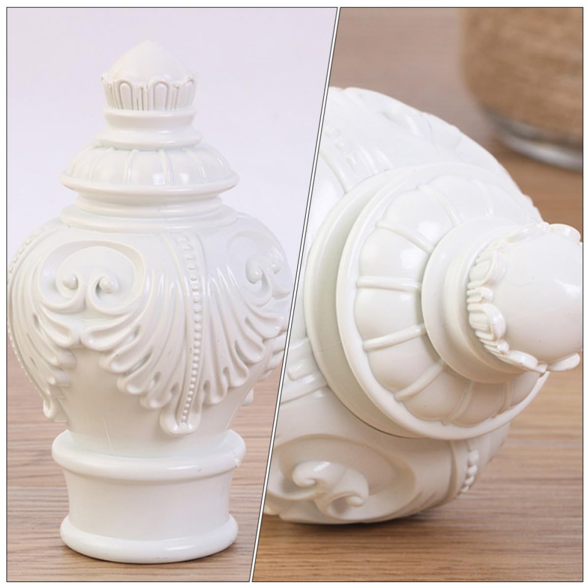 Veemoon Embouts Décoratifs Style Européen Lot de 10 en Plastique Facile à Détacher, Design Créatif pour Tringles à Rideaux pour Décoration de Fenêtre ou Salle à Manger
