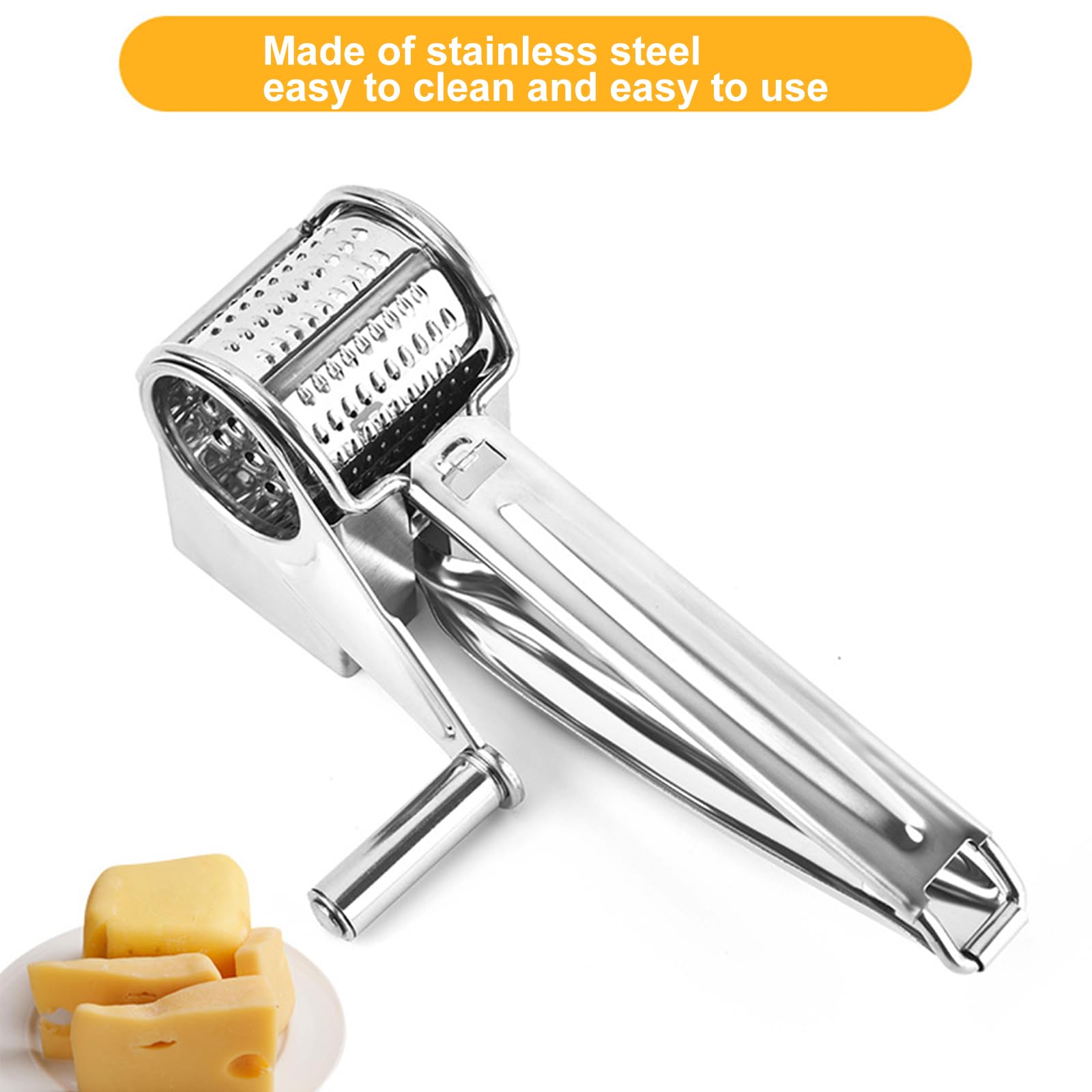 Edelstahl Käsereibe Handkurbel - Küchenreibe Für Hartkäse Gemüse