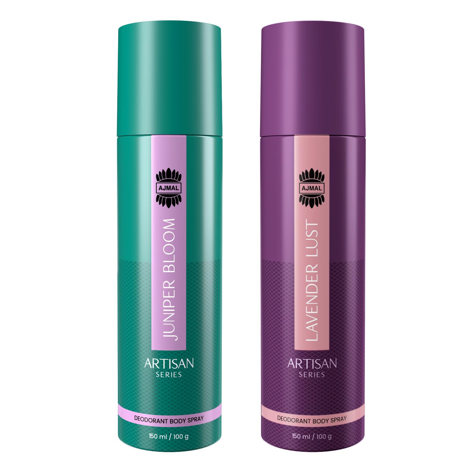 AJMAL ARTISAN - JUNIPER BLOOM & LAVENDER LUST DEODORANT PERFUME 150ML LONGLASTING SPRAY GIFT FOR MEN AND WOMEN ONLINE EXCLUSIVE