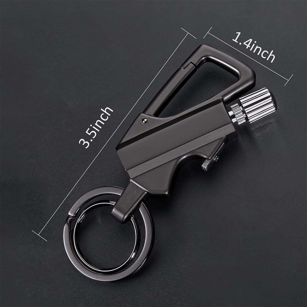 2 Pack Keychain Match Kerosene Lighter with Multitool Bottle Opener, Reusable for Outdoor Survival Gift for Men(Gold)