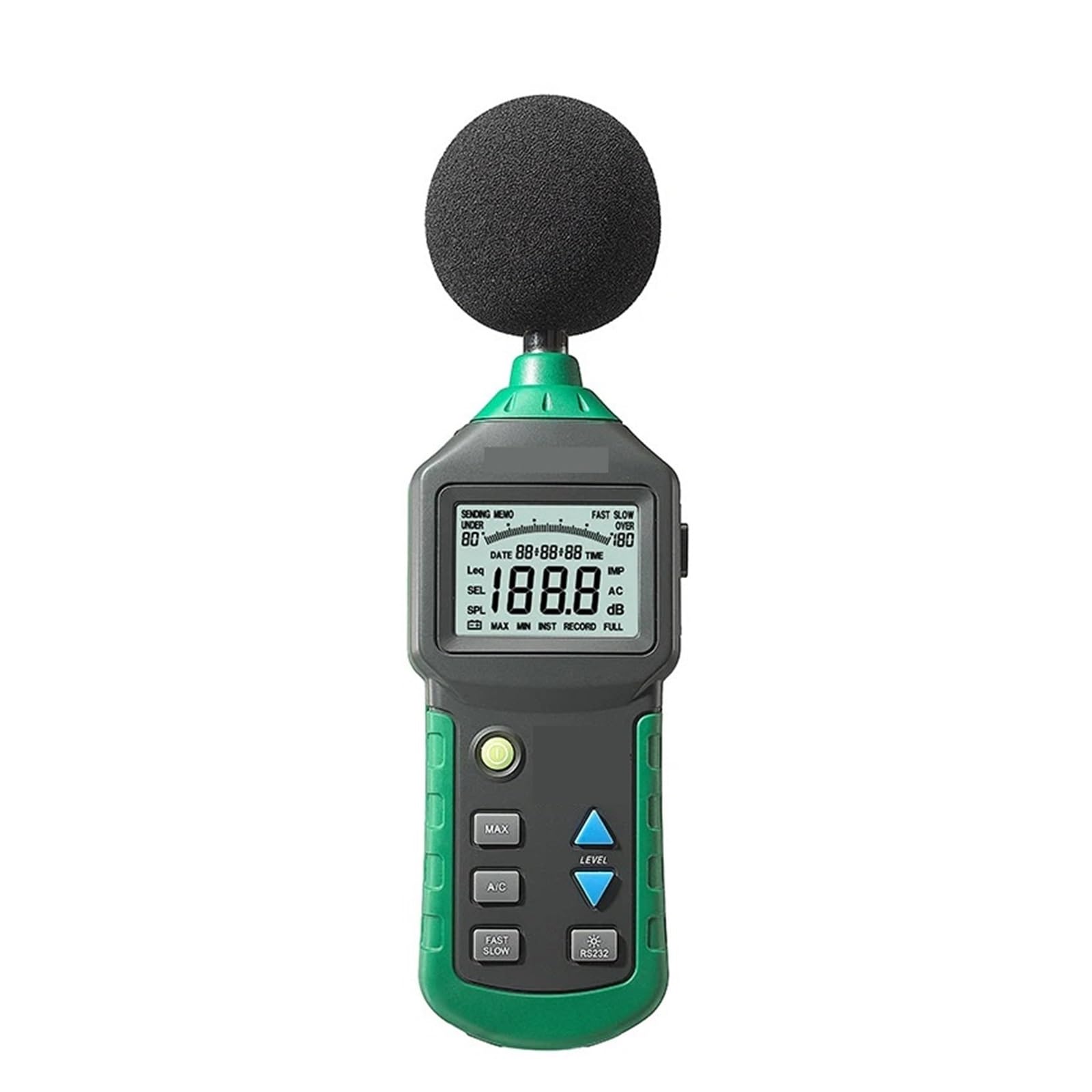 Medidor de Decibeles, Probador y software del decibelio sonómetro de Autoranging Digitaces, 30dB a 130dB
