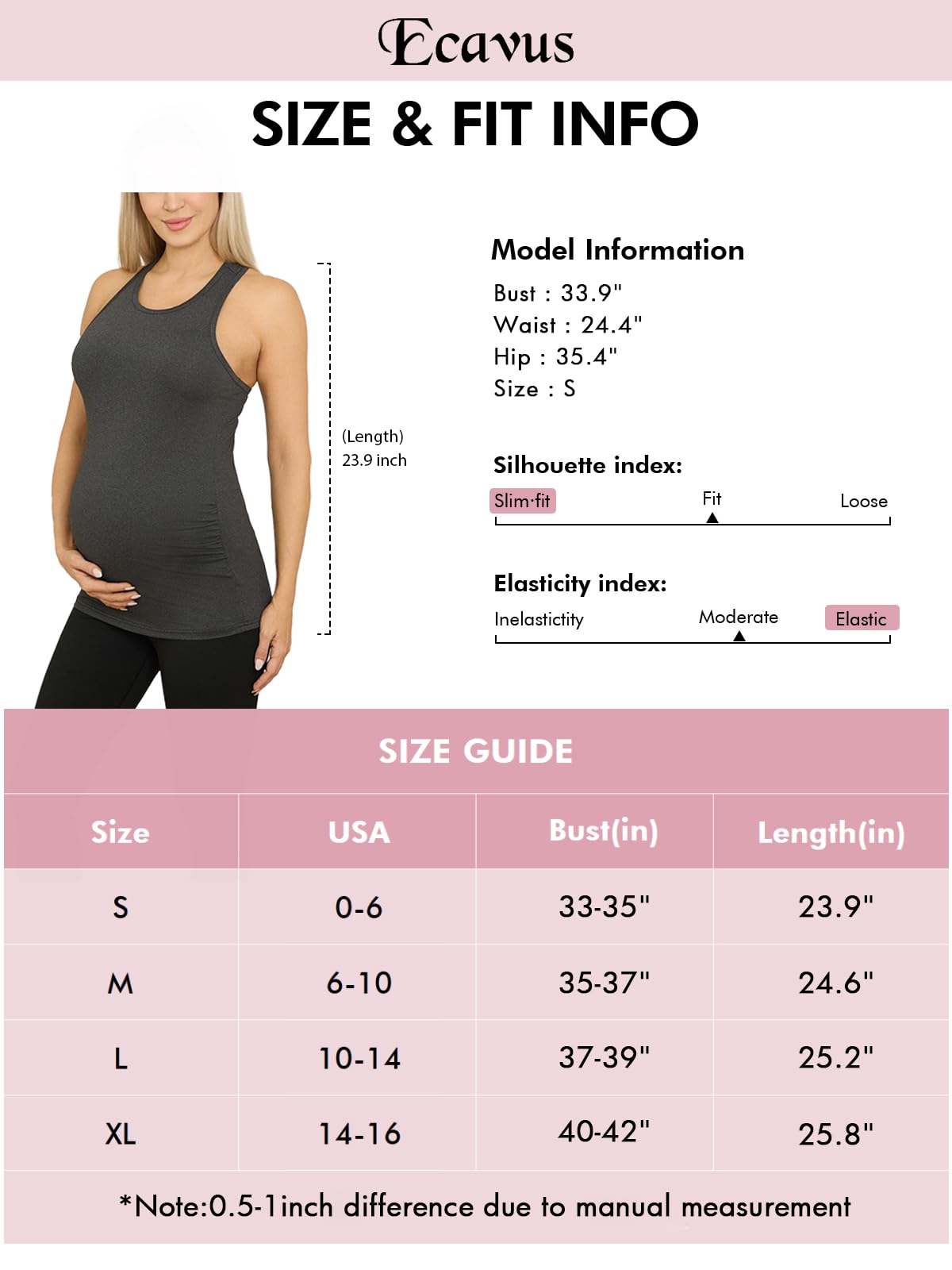Ecavus Paquete de 3 camisetas sin mangas de maternidad sin mangas con espalda cruzada para mujer, camisetas deportivas para embarazo, yoga, para mujer