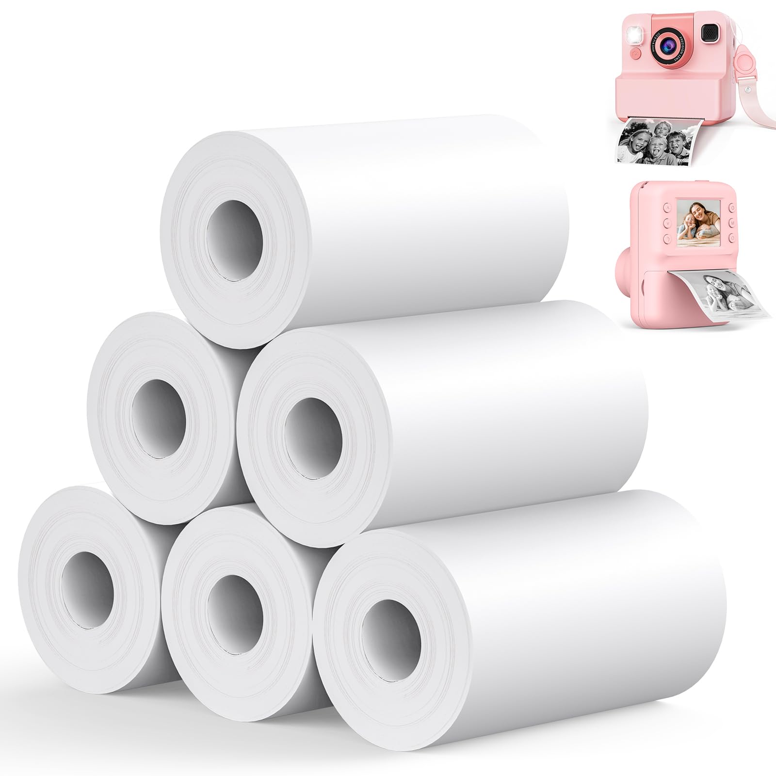Yidoroye Papier Thermique Appareil Photo Enfant 6 Rouleaux