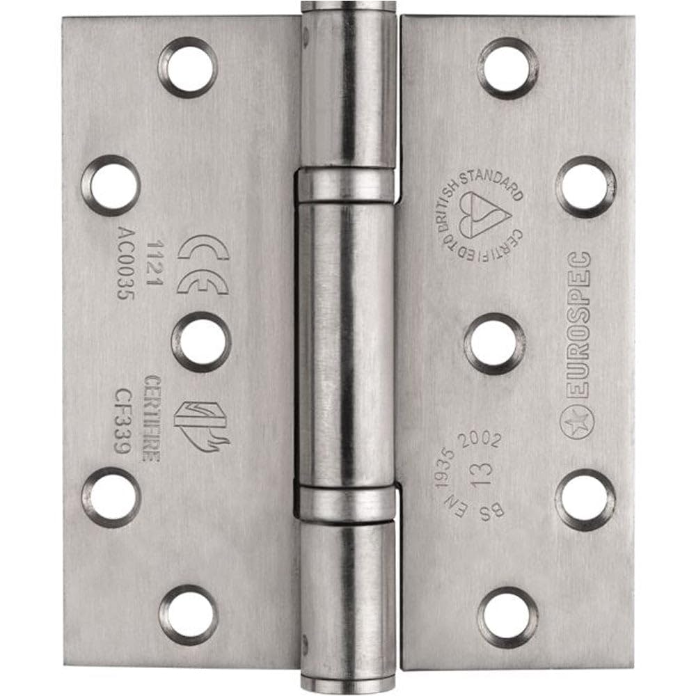 Pair Grade 13 Heavy Duty Thrust Bearing Hinge - 100 x 89mm Satin Stainless Steel