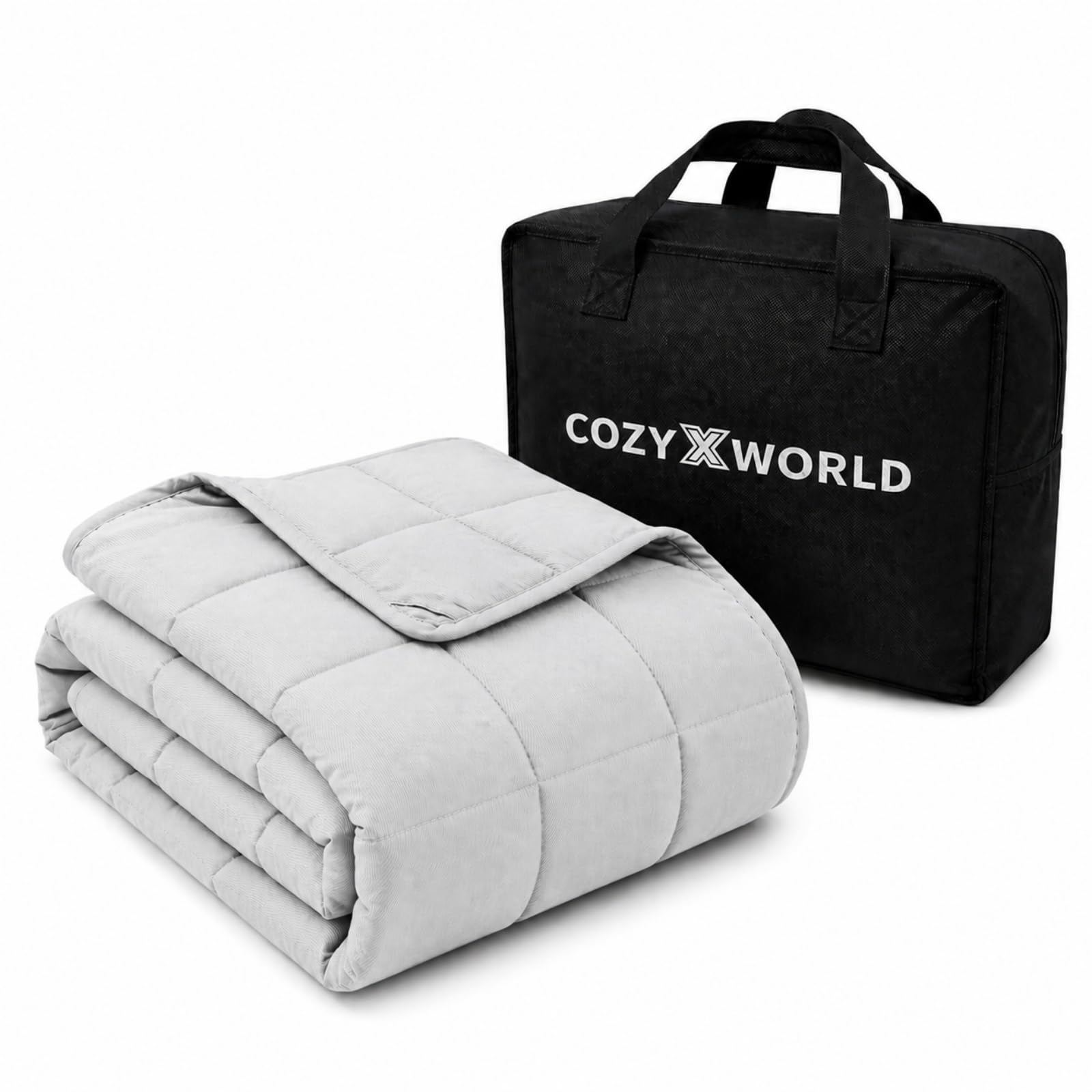 Gewichtsdecke 135x200cm 9kg, Entspannungsdecke 100% Baumwolle Schwere Decke, Weighted Blanket Anti Stress Therapiedecke, Gewichtsdecke Erwachsene zum Besser schlafen, Oeko-Tex Zertifiziert,Hellgrau