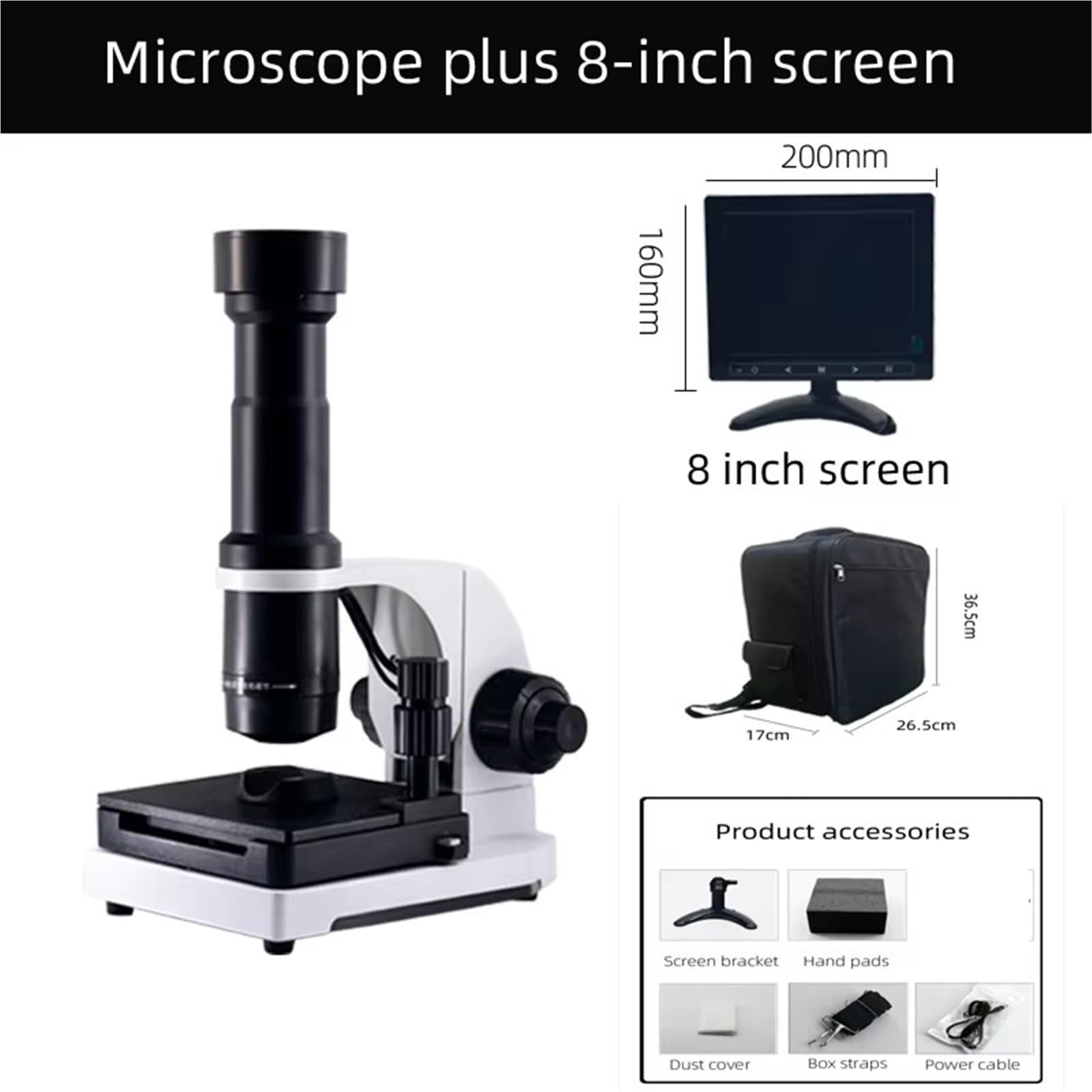 Microscopio, Microscopio digitale professionale HD TV AV USB LCD da 8'',Prodotti scientifici e da laboratorio